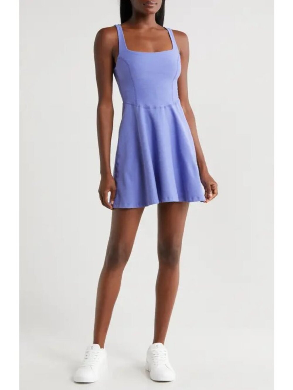 Beyond Yoga Spacedye Garden Party Dress - L Indigo Heather